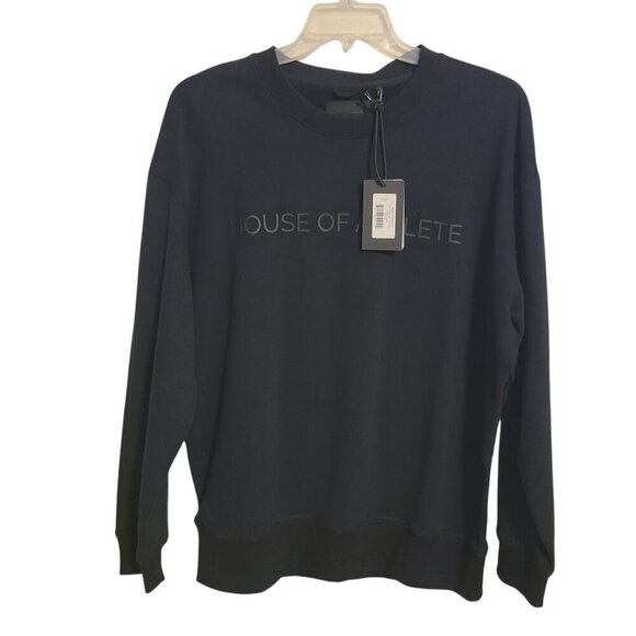 House of Athlete | Men's Black on Black Crewneck Graphic Sweatshirt (Size 2XL) - Picture 5 of 14